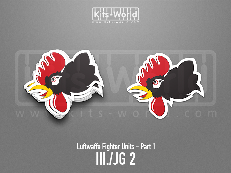 Kitsworld SAV Sticker - Luftwaffe Fighter Units - III./JG 2 W:100mm x H:86mm 